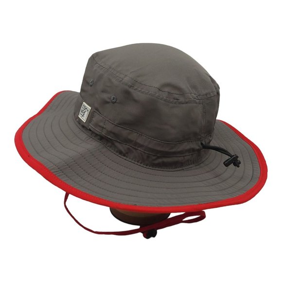 Fooshee Repair Remodeling Boonie Hat OSFM Gray Red Cap Beach Outdoor Floppy - Picture 10 of 12